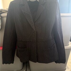 Elegant Black Eyelet Women's Jacket 95